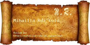 Mihailla Rátold névjegykártya